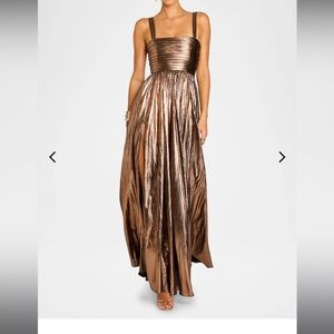 NEW RETROFETE iris maxi dress in metallic bronze